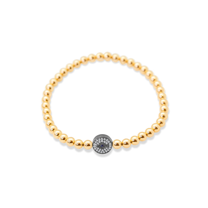 Gold Bead with Diamond Bead Bracelet