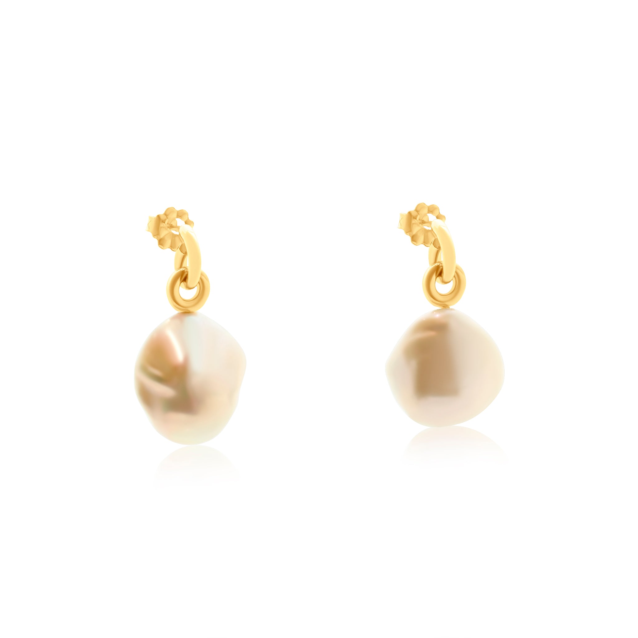 14k Yellow hotsell Gold Baroque Pearl Earrings