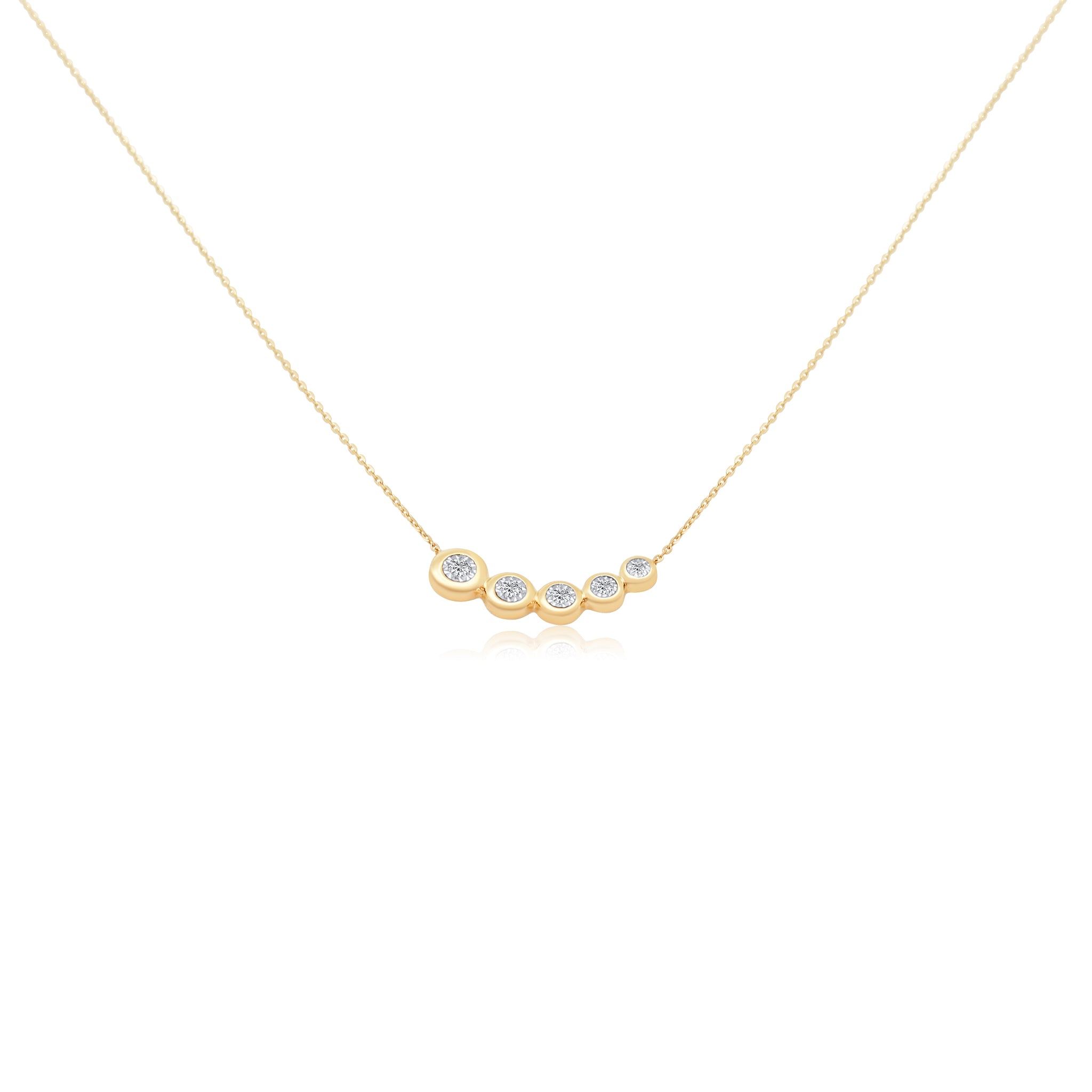 Roberto Coin Five Diamond Necklace in 18K Gold