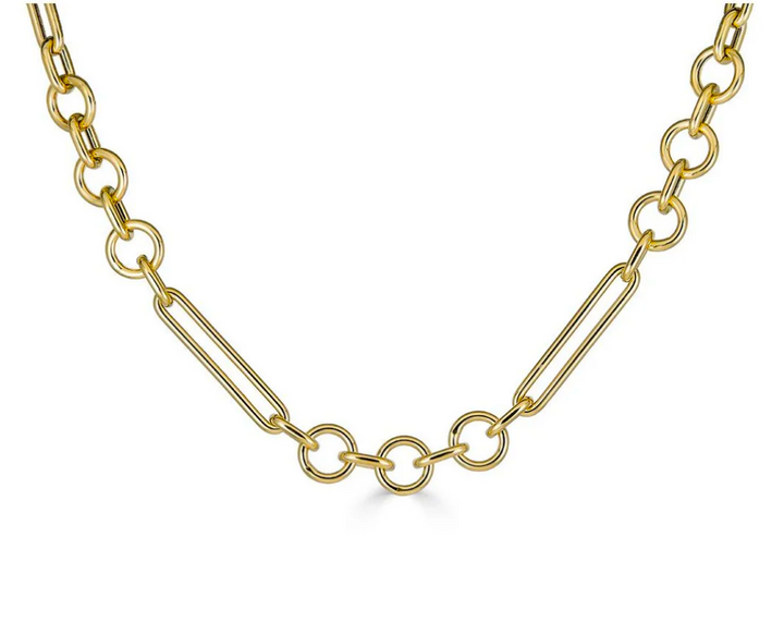 Multi Round Oblong Chain Necklace