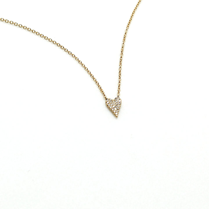 Mini Pave Diamond Heart Necklace