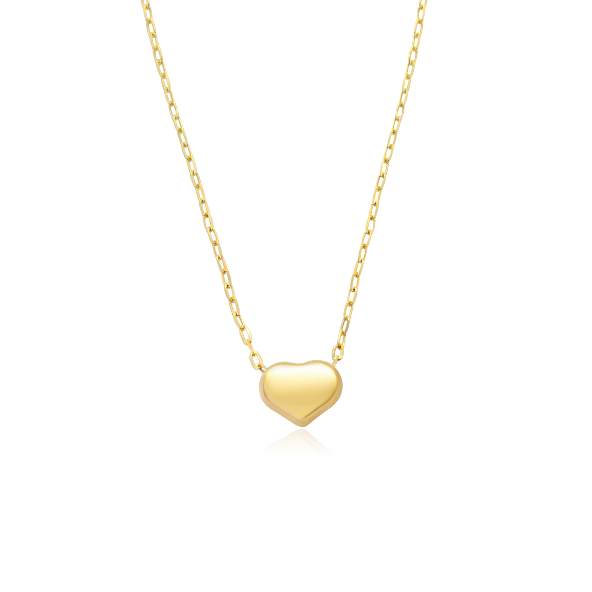 Italian 14kt Yellow Gold Puffed Heart Necklace | Ross-Simons